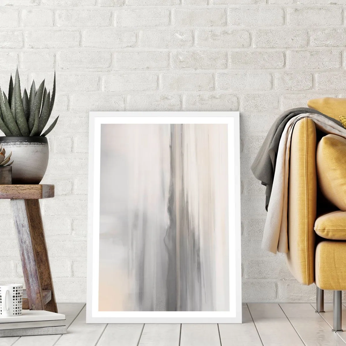 Affiche dans un cadre blanc - Poster - Distance réfléchie - 70x100 cm