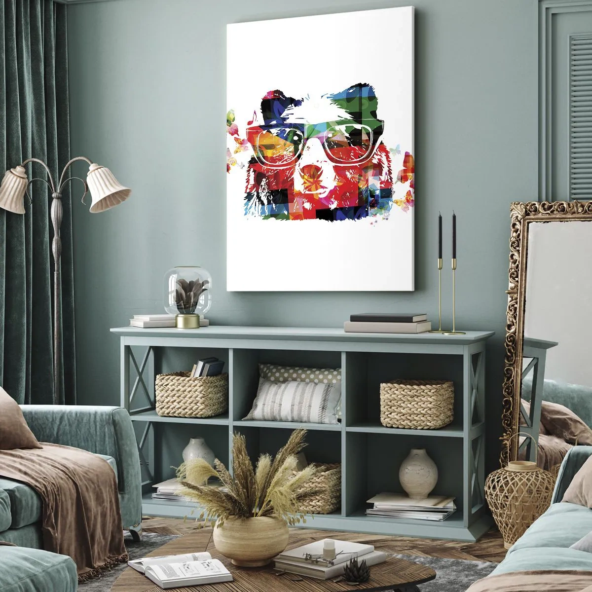 Impression sur toile - Image sur toile - Ca plait au chien! - 45x80 cm