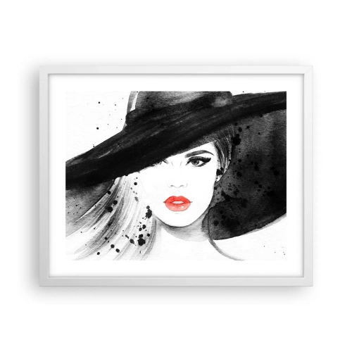 Affiche dans un cadre blanc - Poster - Dame en noir - 50x40 cm