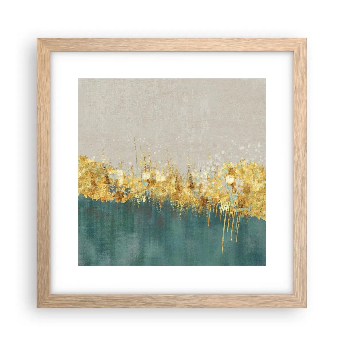 Affiche dans un chêne clair - Poster - La frontière dorée - 30x30 cm