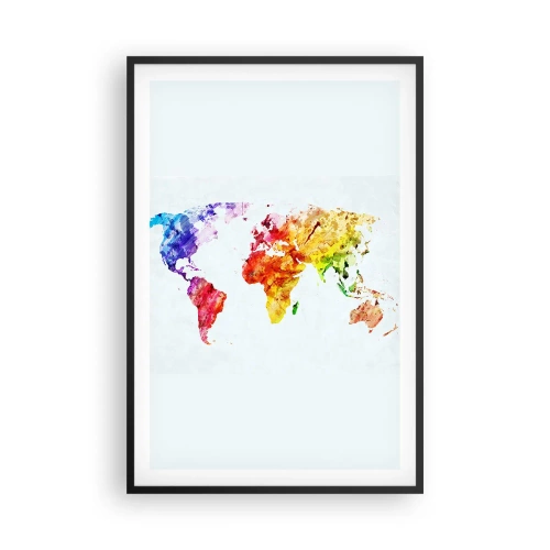 Affiche dans un cadre noir - Poster - Toutes les couleurs du monde - 61x91 cm