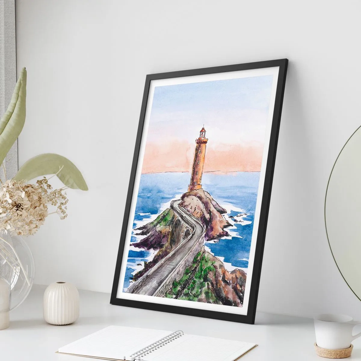 Affiche dans un cadre noir - Poster - Face à la mer - 30x40 cm