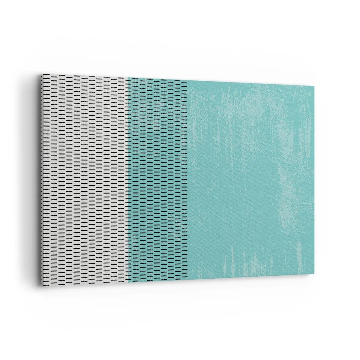 Impression sur toile - Image sur toile - Composition géométrique avec turquoise et lignes - 120x80cm - Composition équilibrée - Décoration murale moderne pour le salon et la chambre ARTTOR