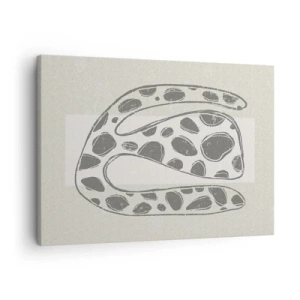 Impression sur toile - Image sur toile - Motif organique abstrait dans des tons de gris - 70x50cm - Une étrange créature - Décoration murale moderne pour le salon et la chambre ARTTOR