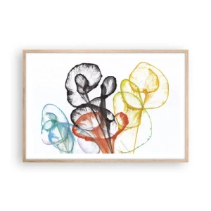 Affiche dans un chêne clair - Poster - Fleurs avec une âme - 91x61 cm