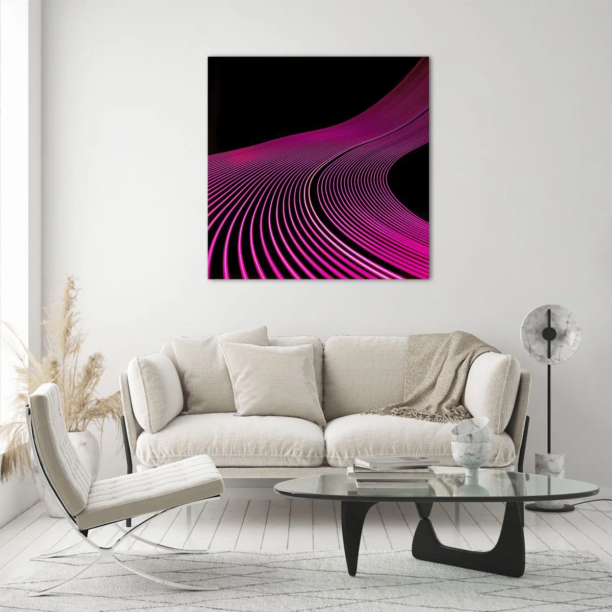 Impression sur verre - Image sur verre - Avenue de lumière - 70x70 cm