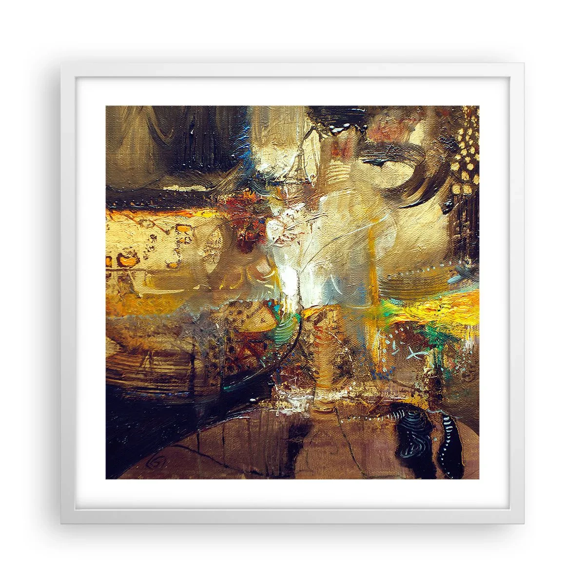 Affiche dans un cadre blanc - Poster - Froid, tiède, chaud - 50x50 cm