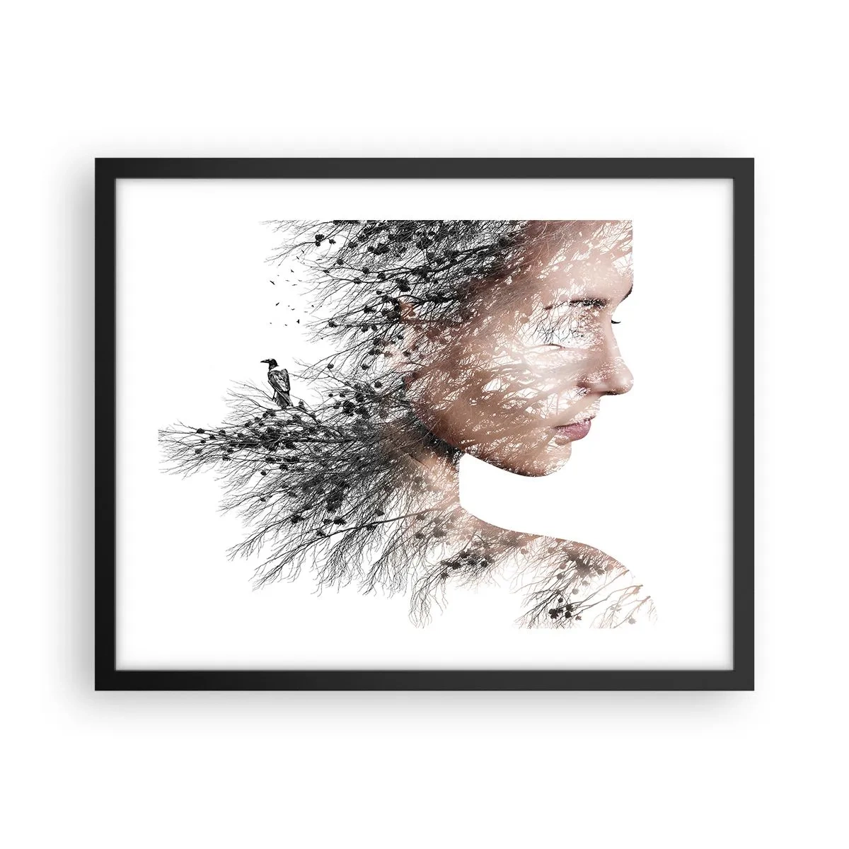 Affiche dans un cadre noir - Poster - L'âme de la forêt - 50x40 cm