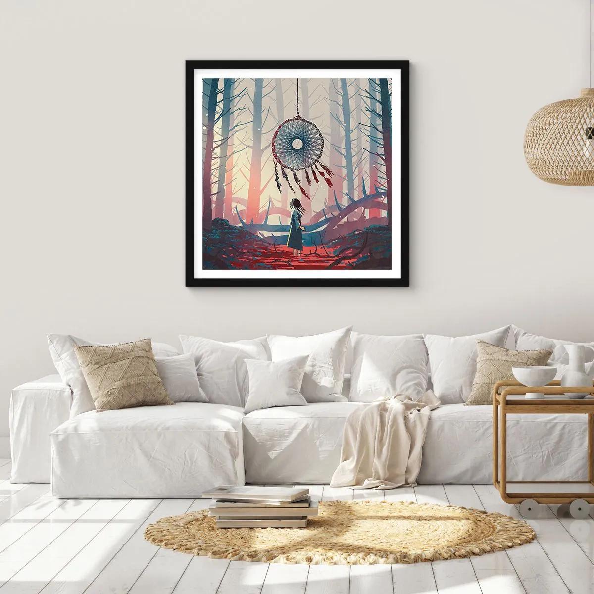 Affiche dans un cadre noir - Poster - Rituel secret du bonheur - 50x50 cm