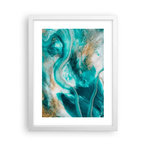 Affiche dans un cadre blanc - Poster - Rivière d'or - 30x40 cm