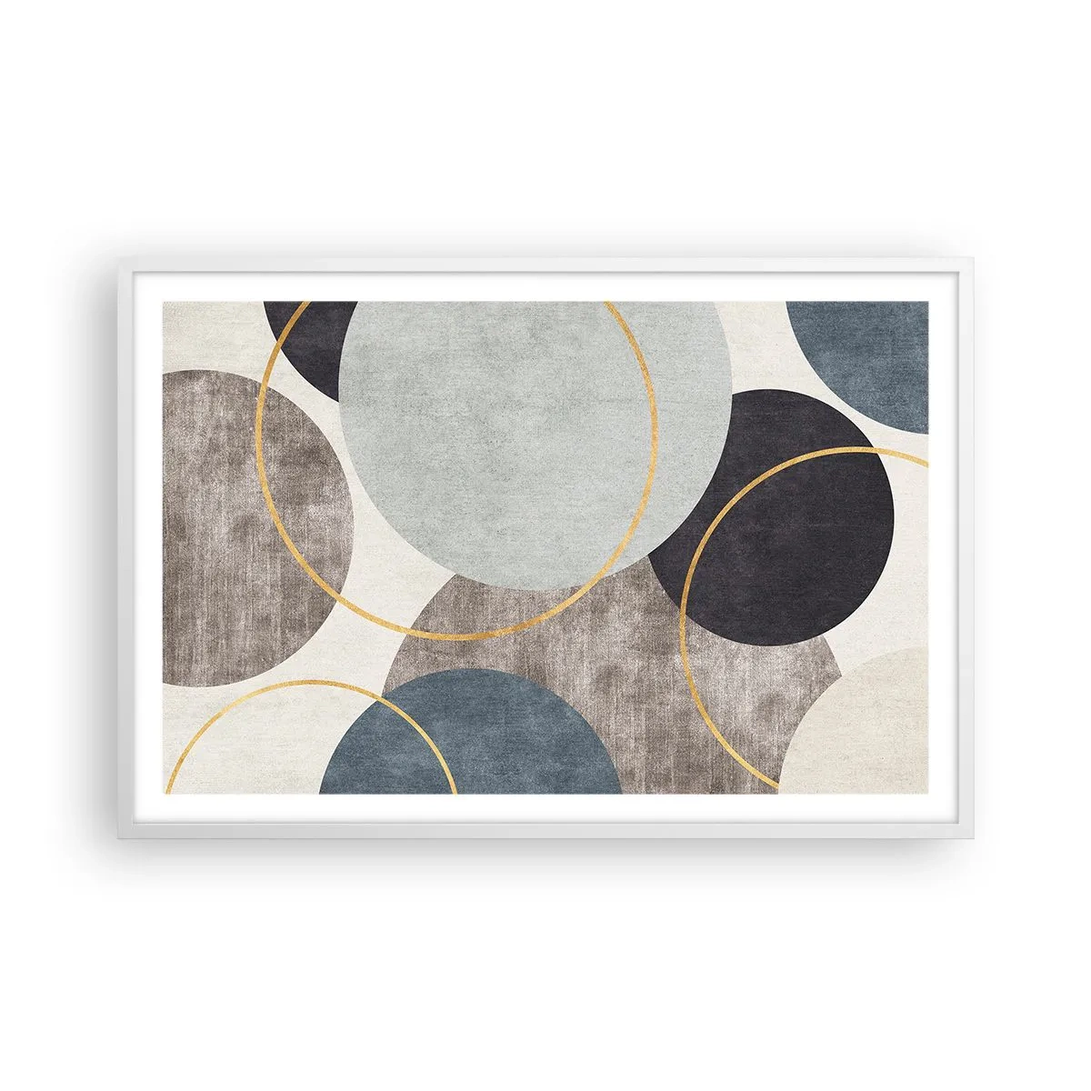 Affiche dans un cadre blanc - Poster - Cercles sur cercles - 91x61 cm