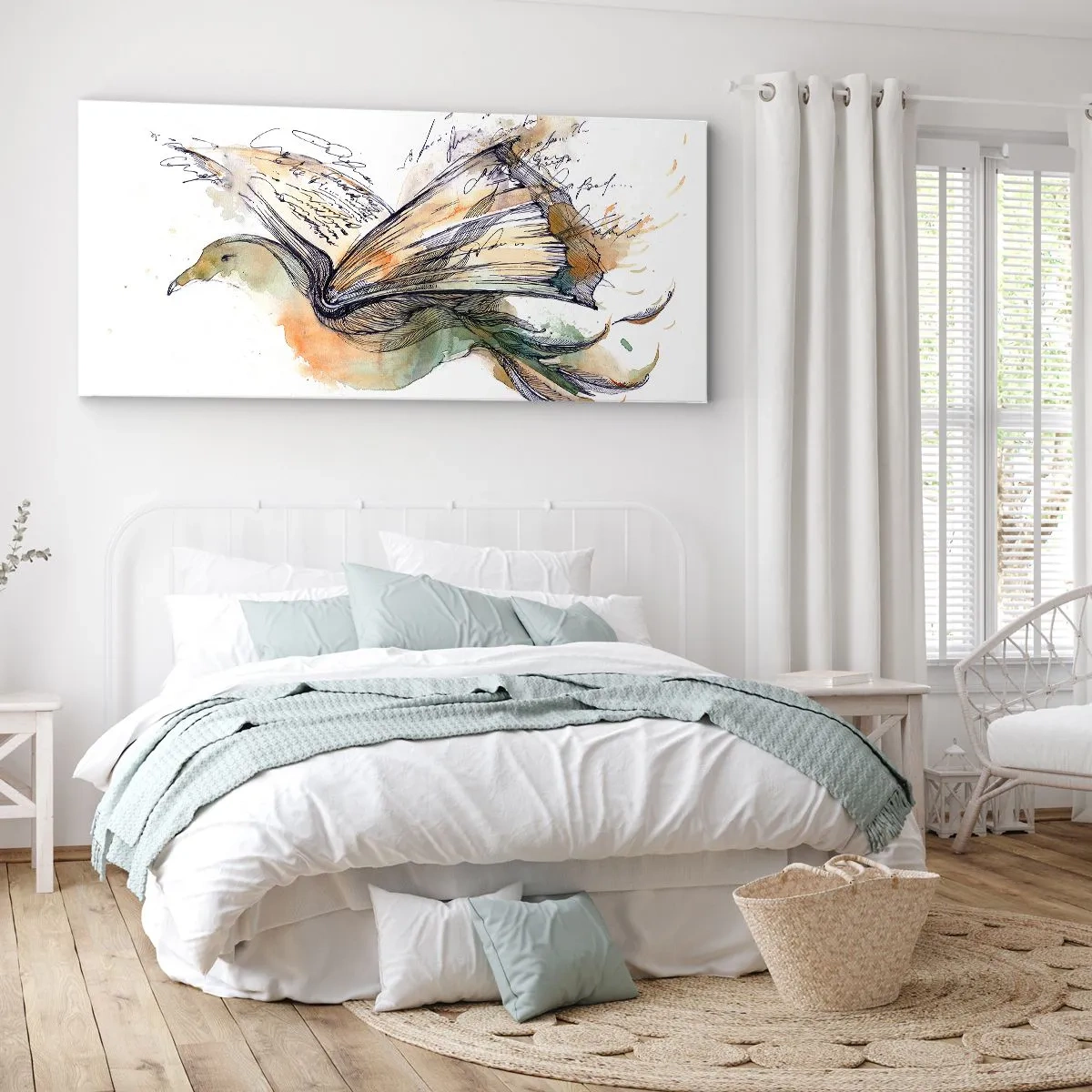Impression sur toile - Image sur toile - Sur les ailes de la poésie - 100x40 cm
