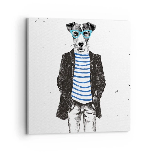 Impression sur toile - Image sur toile - Un charme de chien - 70x70 cm