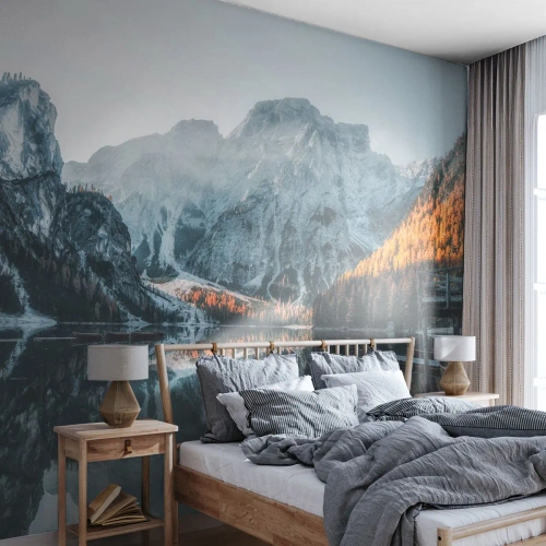 Papier Peint Autocollant Deluxe Sticker - Reflet de paysage - Paysage, Montagnes, Lac - 250x175 cm