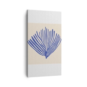 Impression sur toile - Image sur toile - Éventail bleu - 45x80 cm