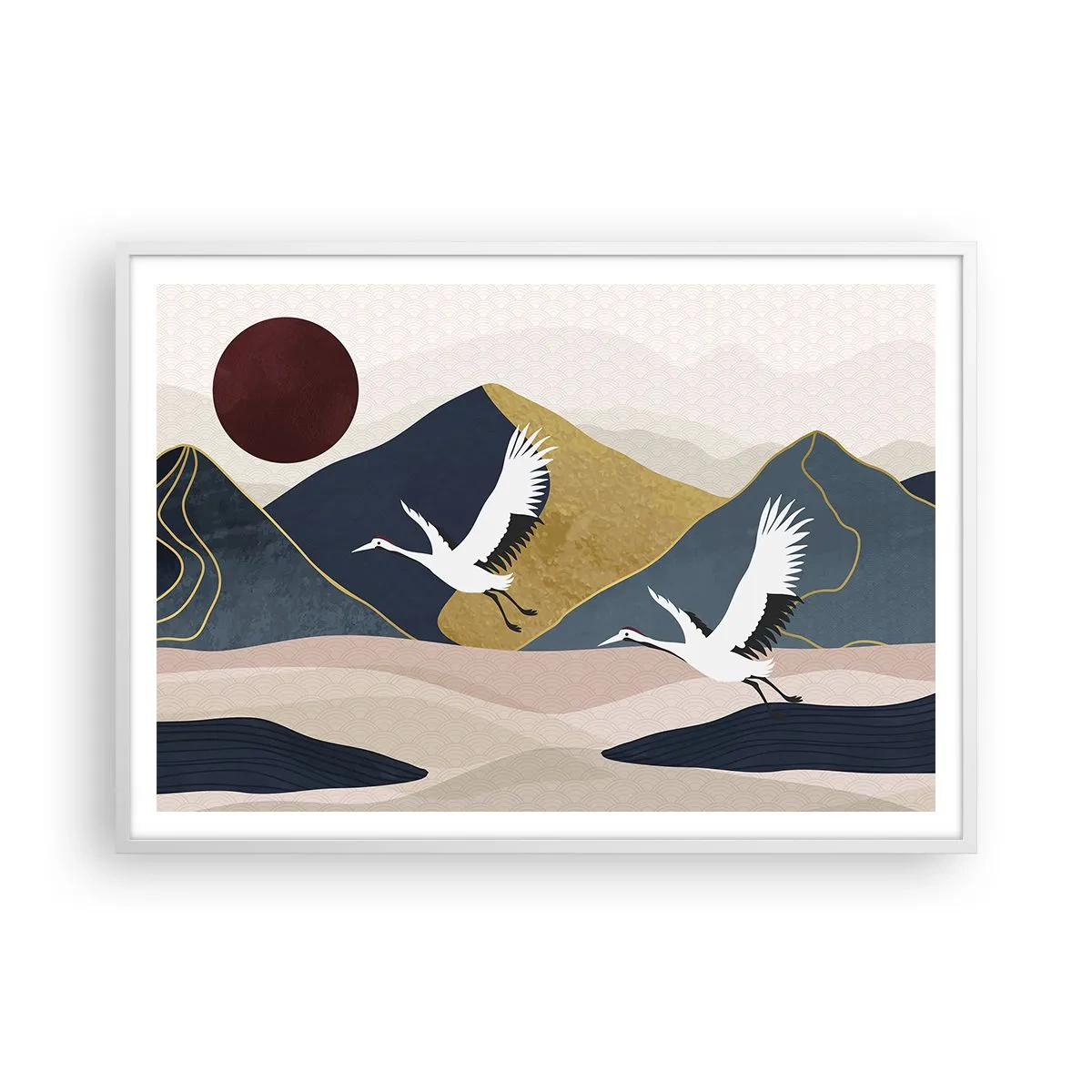 Affiche dans un cadre blanc - Poster - Encore une fois, la journée s'est ÉCOULÉE - 100x70 cm