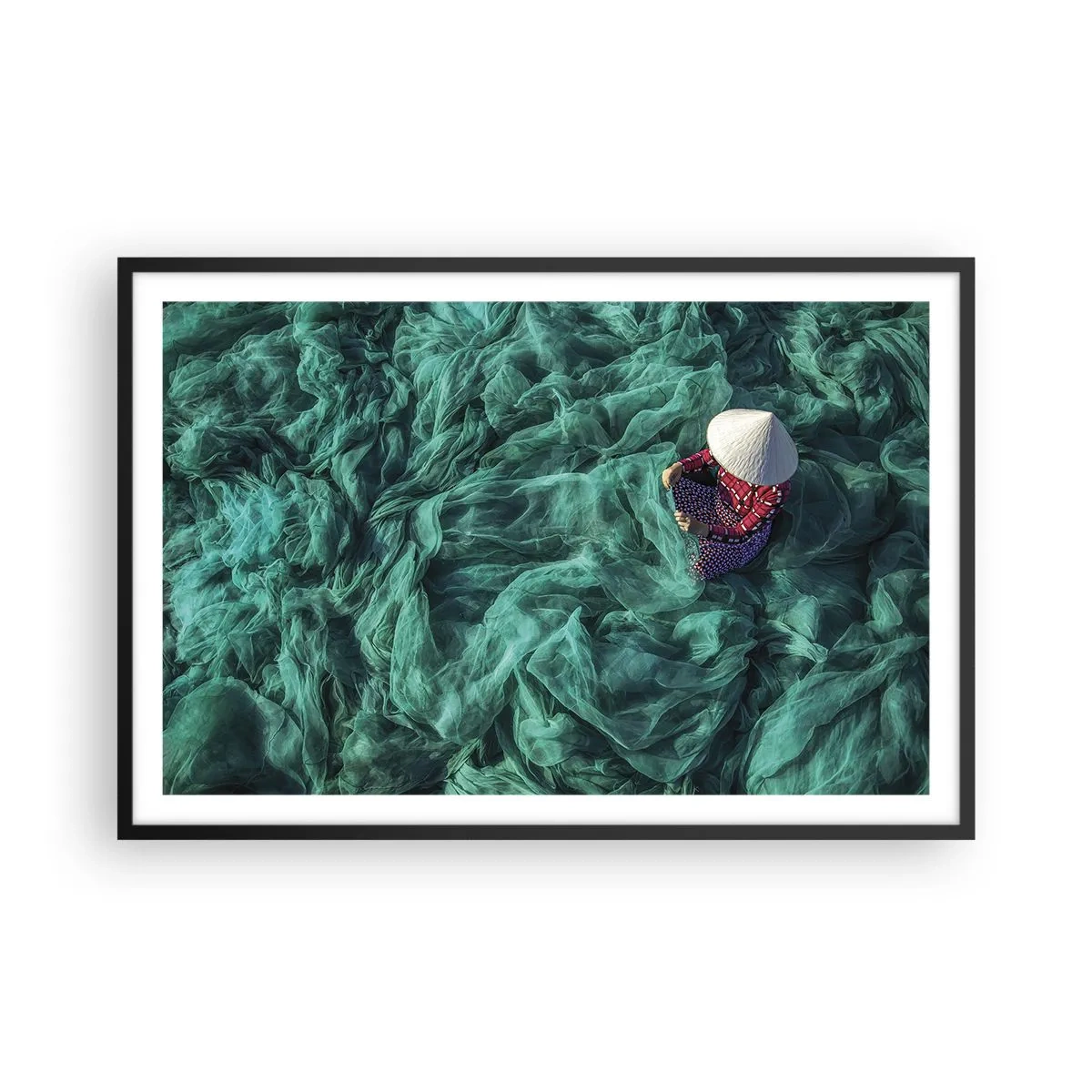 Affiche dans un cadre noir - Poster - Dans une mer de filet - 91x61 cm