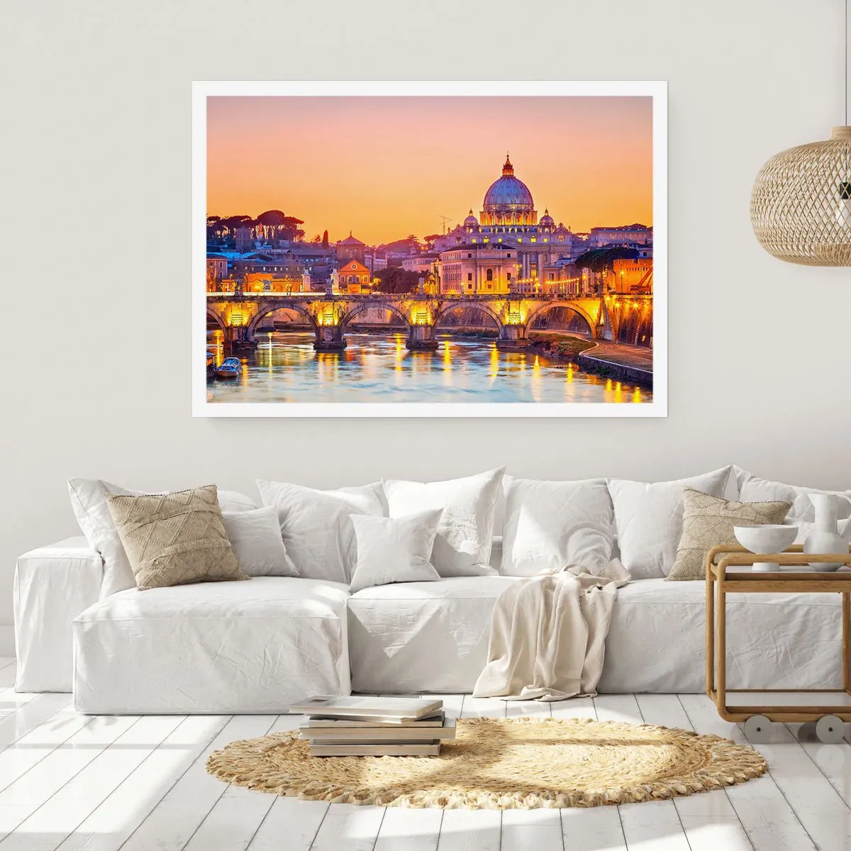 Affiche - Poster - Coucher de soleil sur la ville éternelle - 50x40 cm