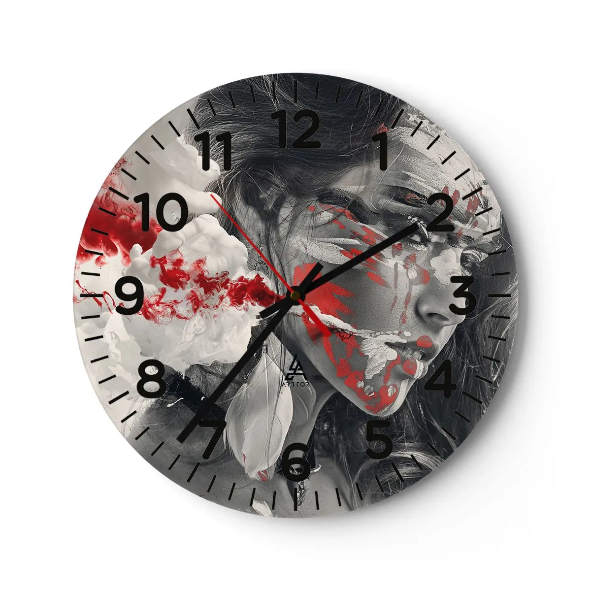 Horloge murale - Pendule murale - Dans les fumées de l'absurde - 40x40 cm
