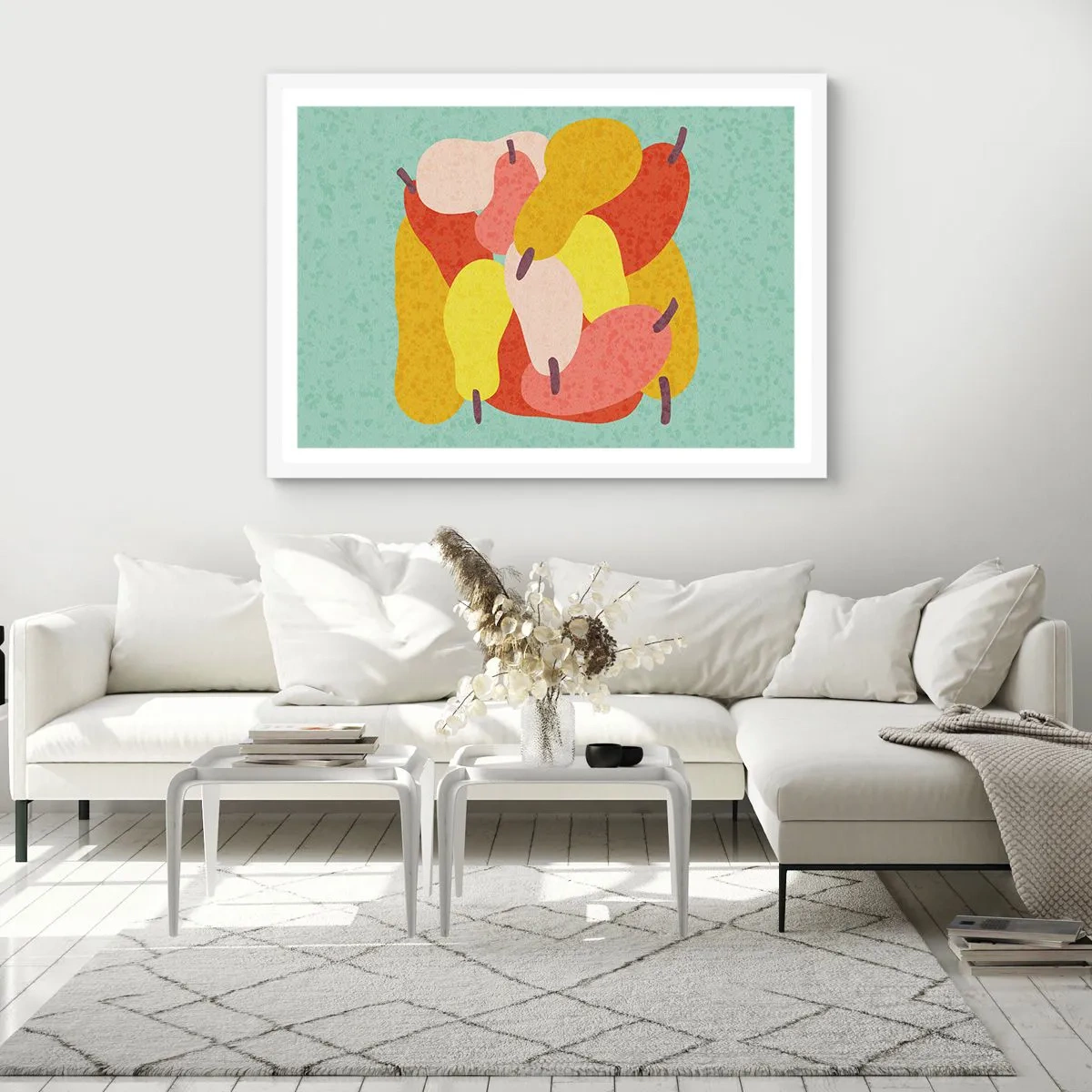 Affiche dans un cadre blanc - Poster - Essayez le soleil d'été - 50x40 cm