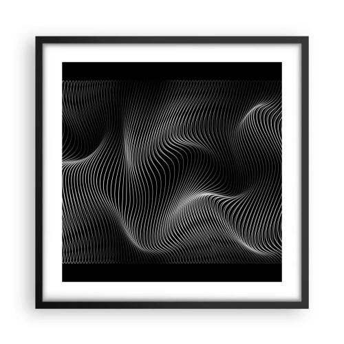 Affiche dans un cadre noir - Poster - Danse de lumière dans l'espace - 50x50 cm