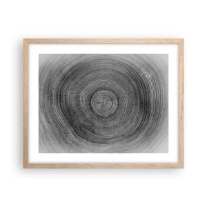 Affiche dans un chêne clair - Poster - Signe du temps - 50x40 cm