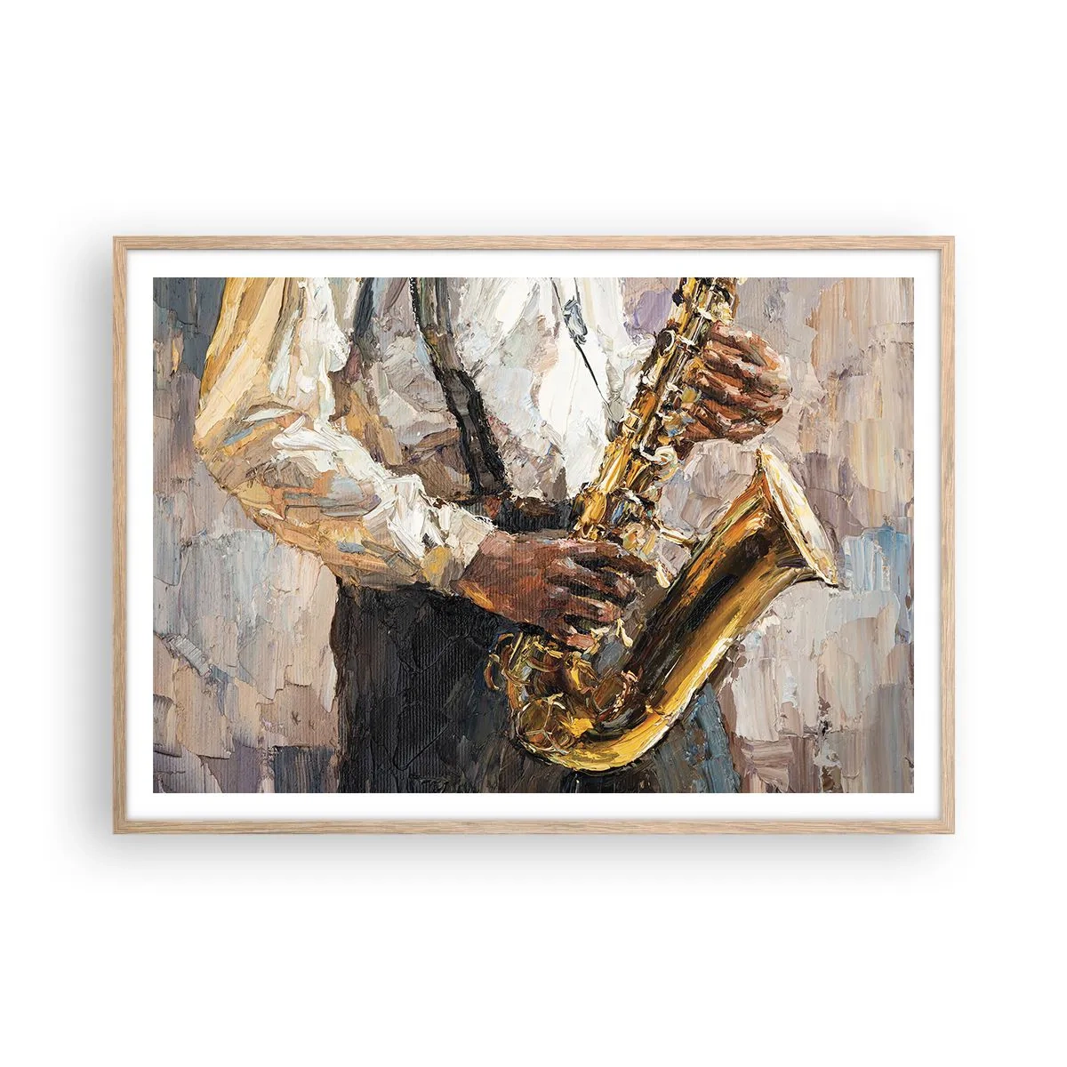 Affiche dans un chêne clair - Poster - C'est l'heure du solo - 100x70 cm