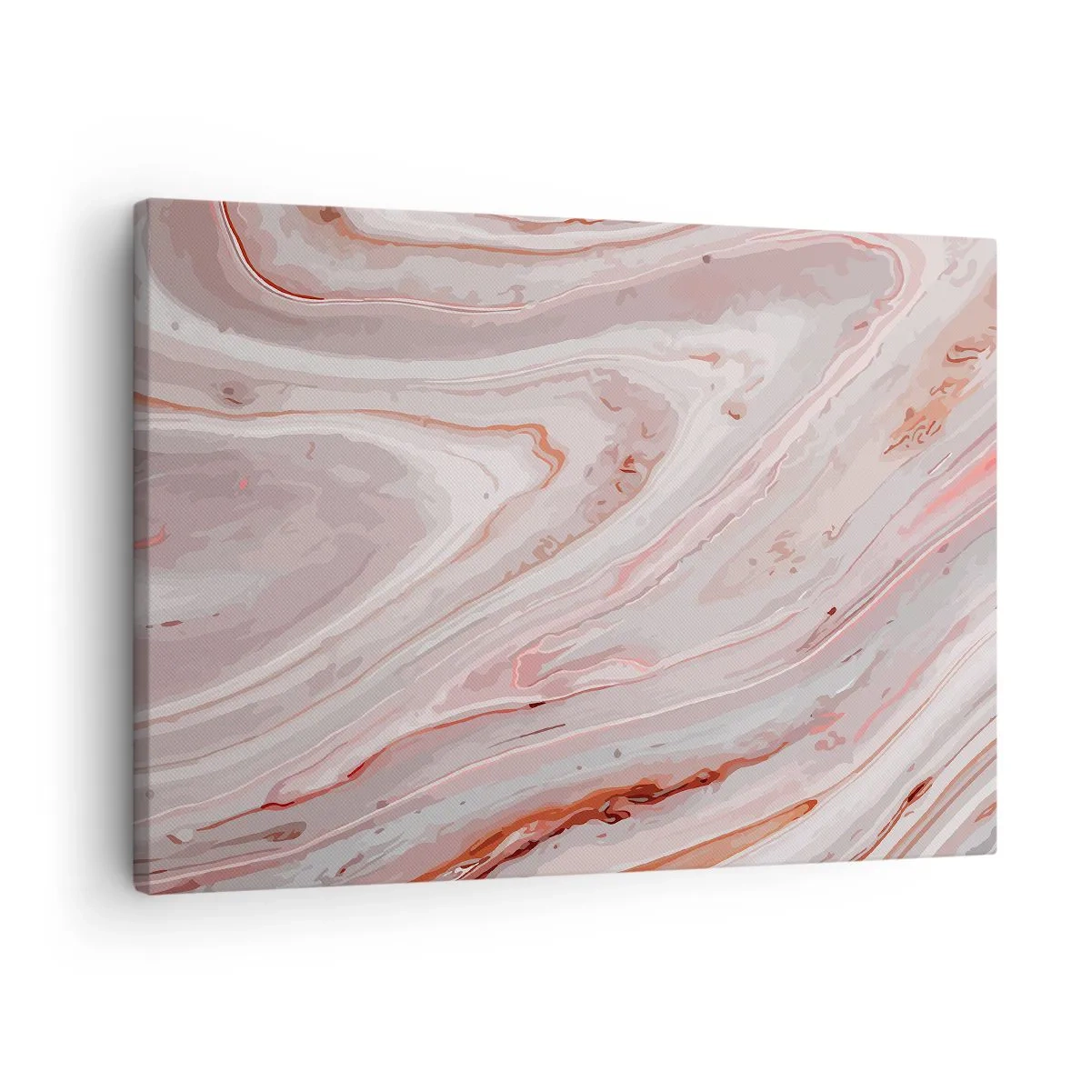 Impression sur toile - Image sur toile - Vagues abstraites dans des tons délicats de rose et de beige - 70x50cm - Rose liquide - Décoration murale moderne pour le salon et la chambre ARTTOR