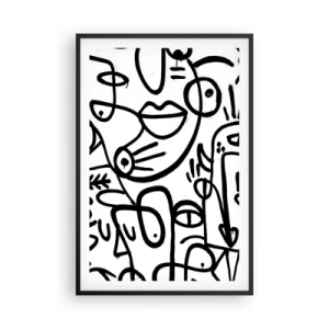 Affiche dans un cadre noir - Poster - Visages et mirages - 61x91 cm