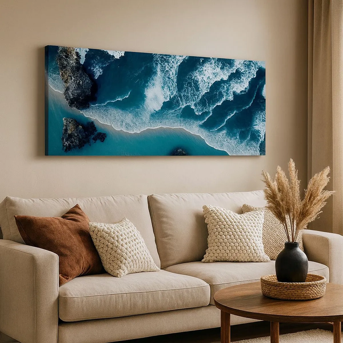 Impression sur toile - Image sur toile - Enveloppé par les vagues - 100x40 cm