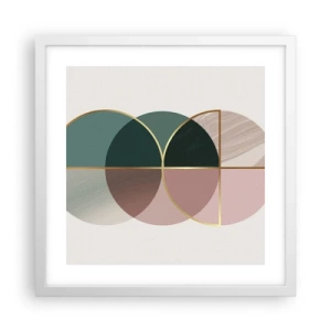 Affiche dans un cadre blanc - Poster - Cercles après cercles - 40x40 cm