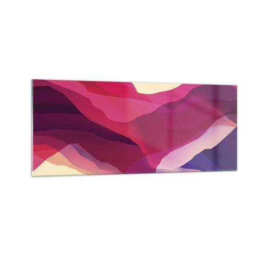 Impression sur verre - Image sur verre - Vagues pourpre - 100x40 cm