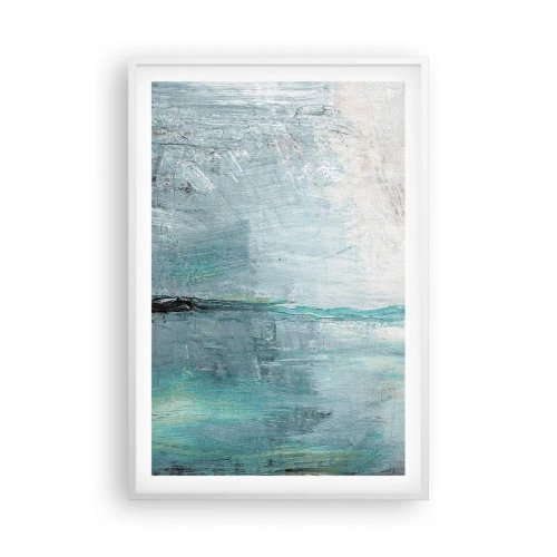 Affiche dans un cadre blanc - Poster - Horizontalement en bleu - 61x91 cm