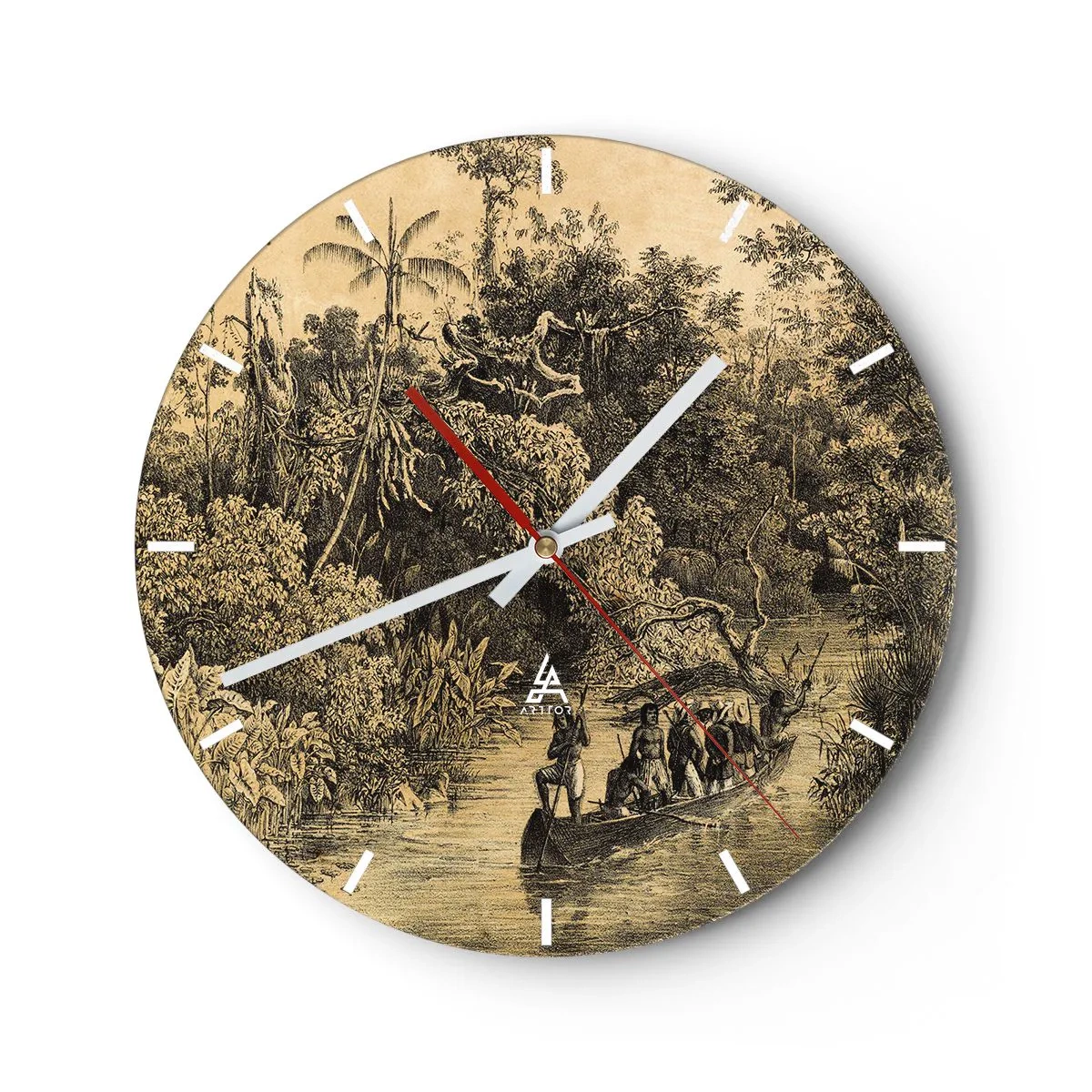 Horloge murale - Pendule murale - Expédition à la source - 40x40 cm
