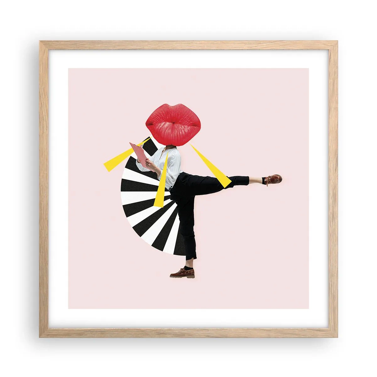 Affiche dans un chêne clair - Poster - Pop-art surréaliste - 50x50 cm