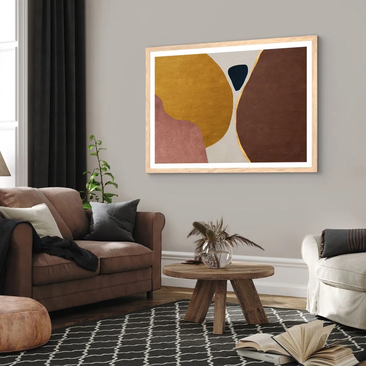 Affiche dans un chêne clair - Poster - L'abstraction – une place dans l'espace - 91x61 cm