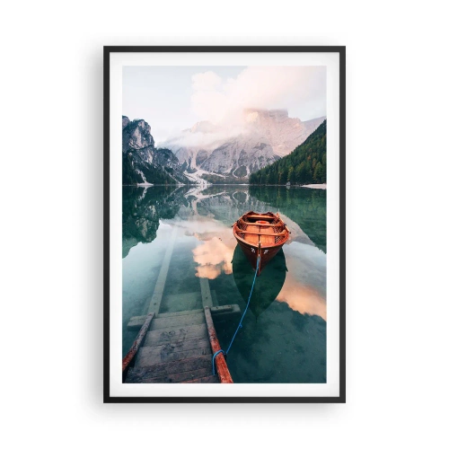 Affiche dans un cadre noir - Poster - Le rêve calme de la montagne - 61x91 cm