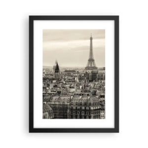 Affiche dans un cadre noir - Poster - Sur les toits de Paris - 30x40 cm