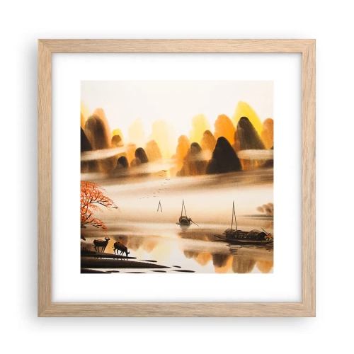 Affiche dans un chêne clair - Poster - Plus loin que l'Extrême-Orient - 30x30 cm