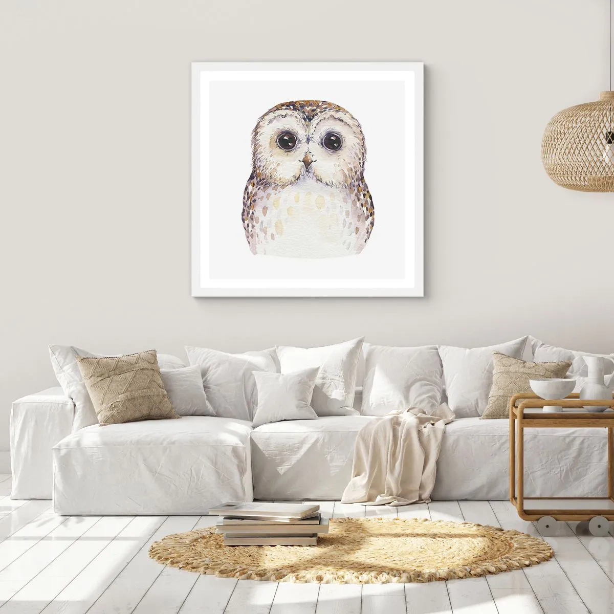 Affiche dans un cadre blanc - Poster - Regarde-moi dans les yeux - 30x30 cm