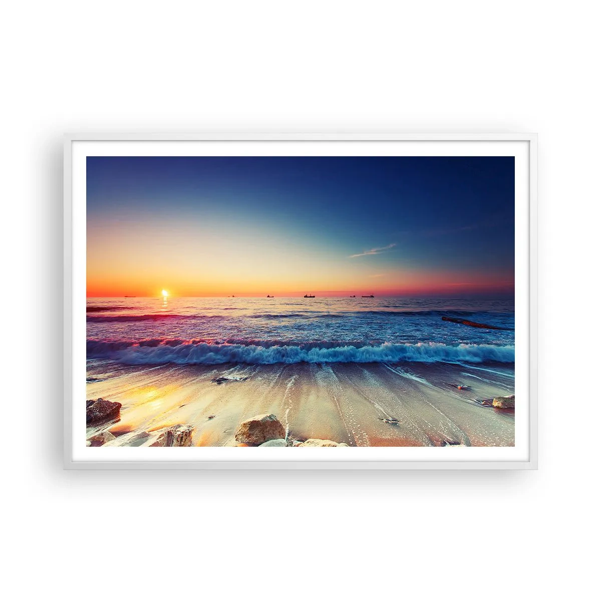 Affiche dans un cadre blanc - Poster - Mais quel horizon ? - 100x70 cm