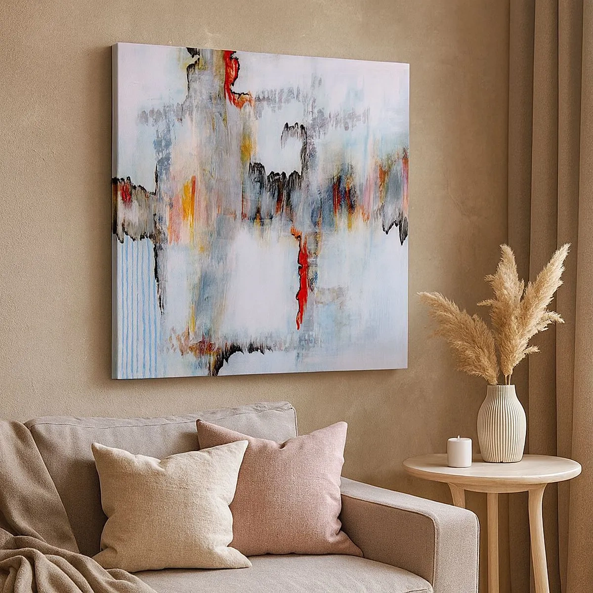 Impression sur toile - Image sur toile - Un bâton sur l'eau - 30x30 cm