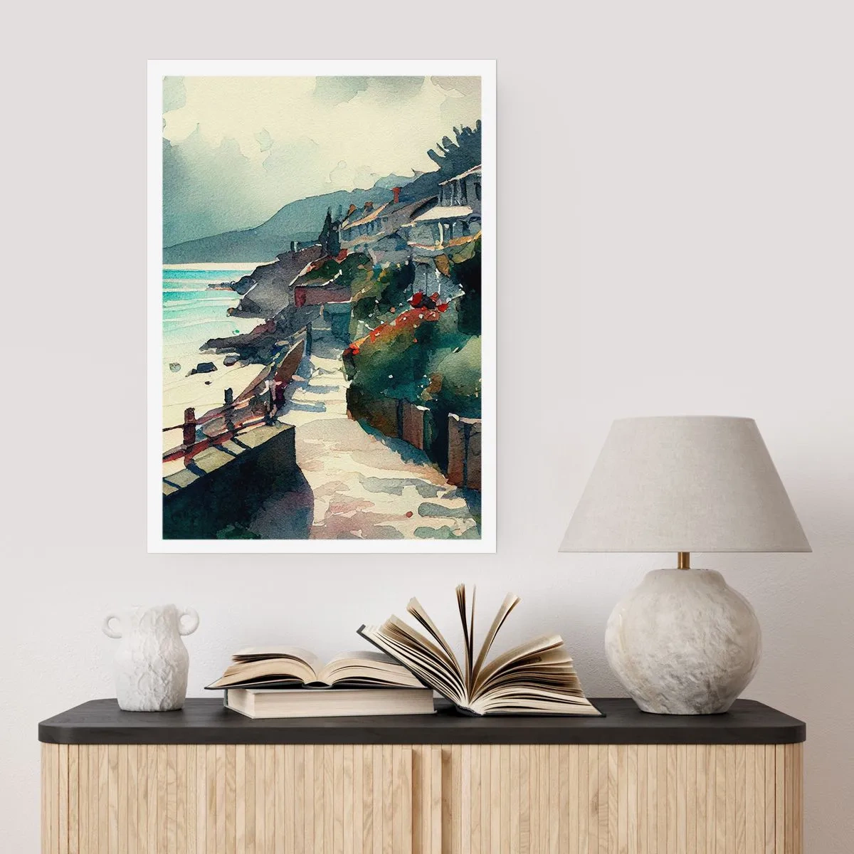 Affiche - Poster - Ville méditerranéenne - 30x40 cm