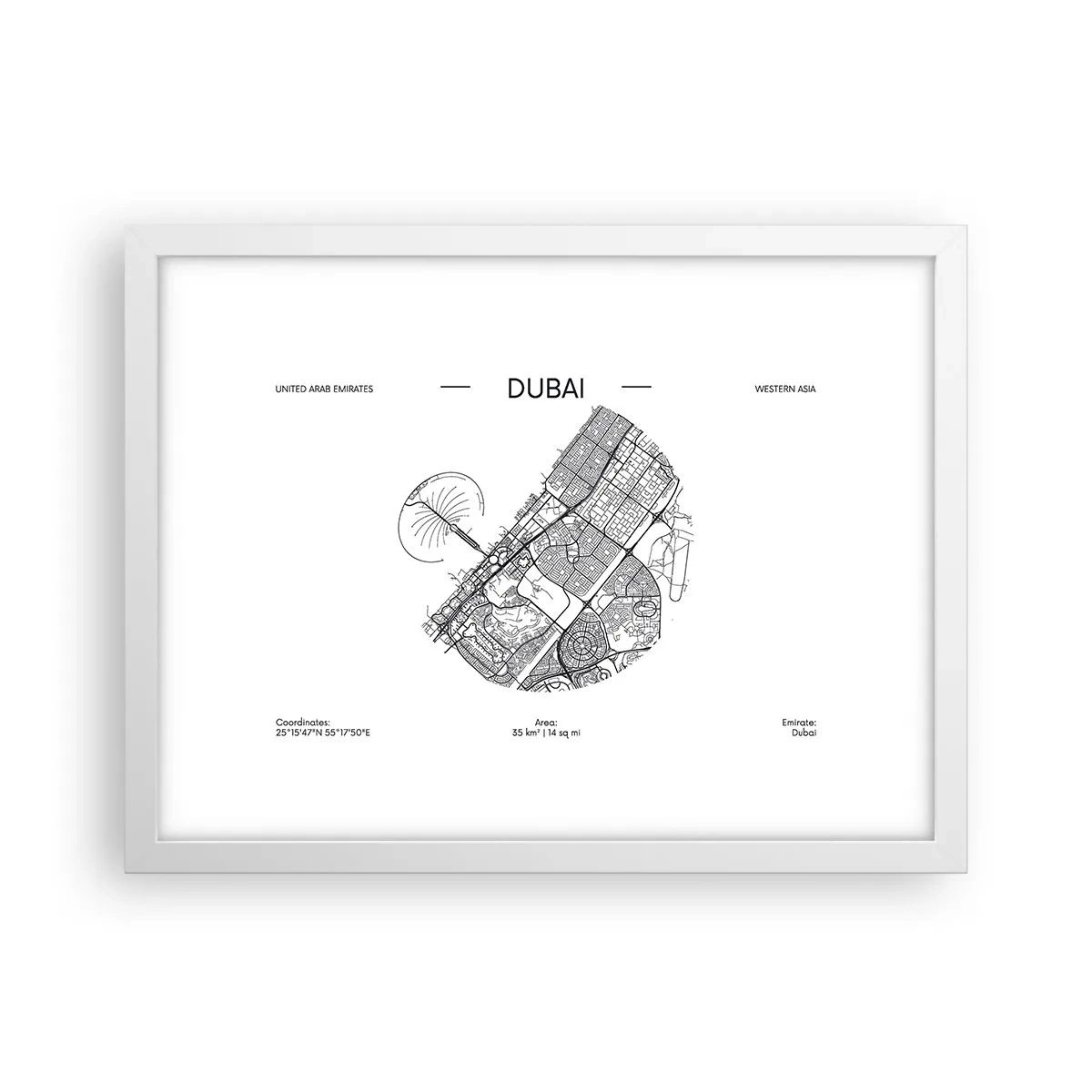 Affiche dans un cadre blanc - Poster - Anatomie de Dubaï - 40x30 cm