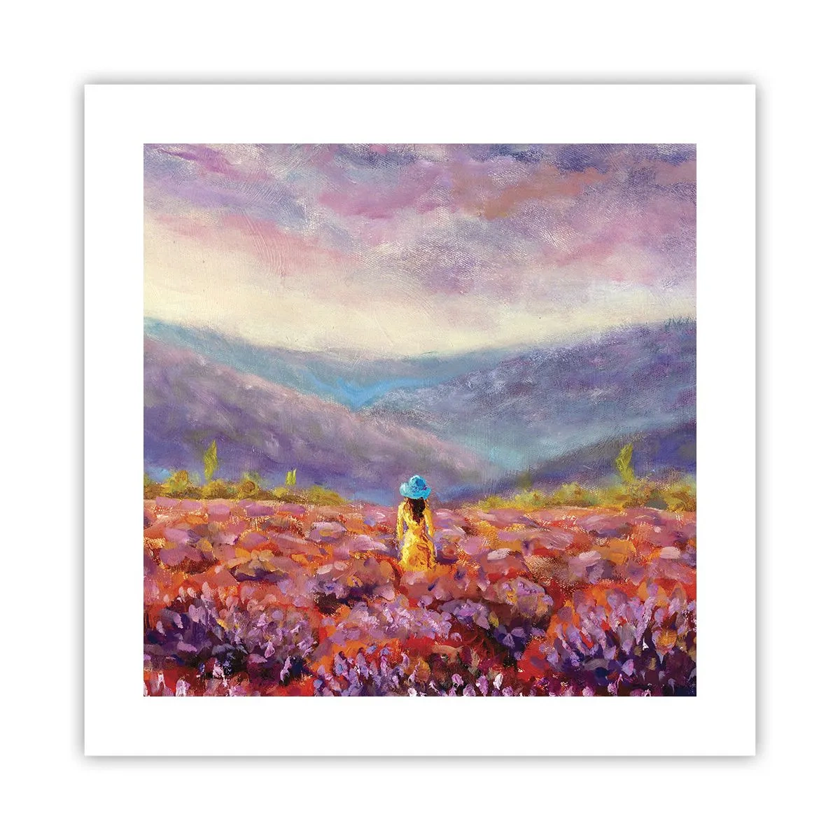 Affiche - Poster - Dans un monde lavande - 40x40 cm
