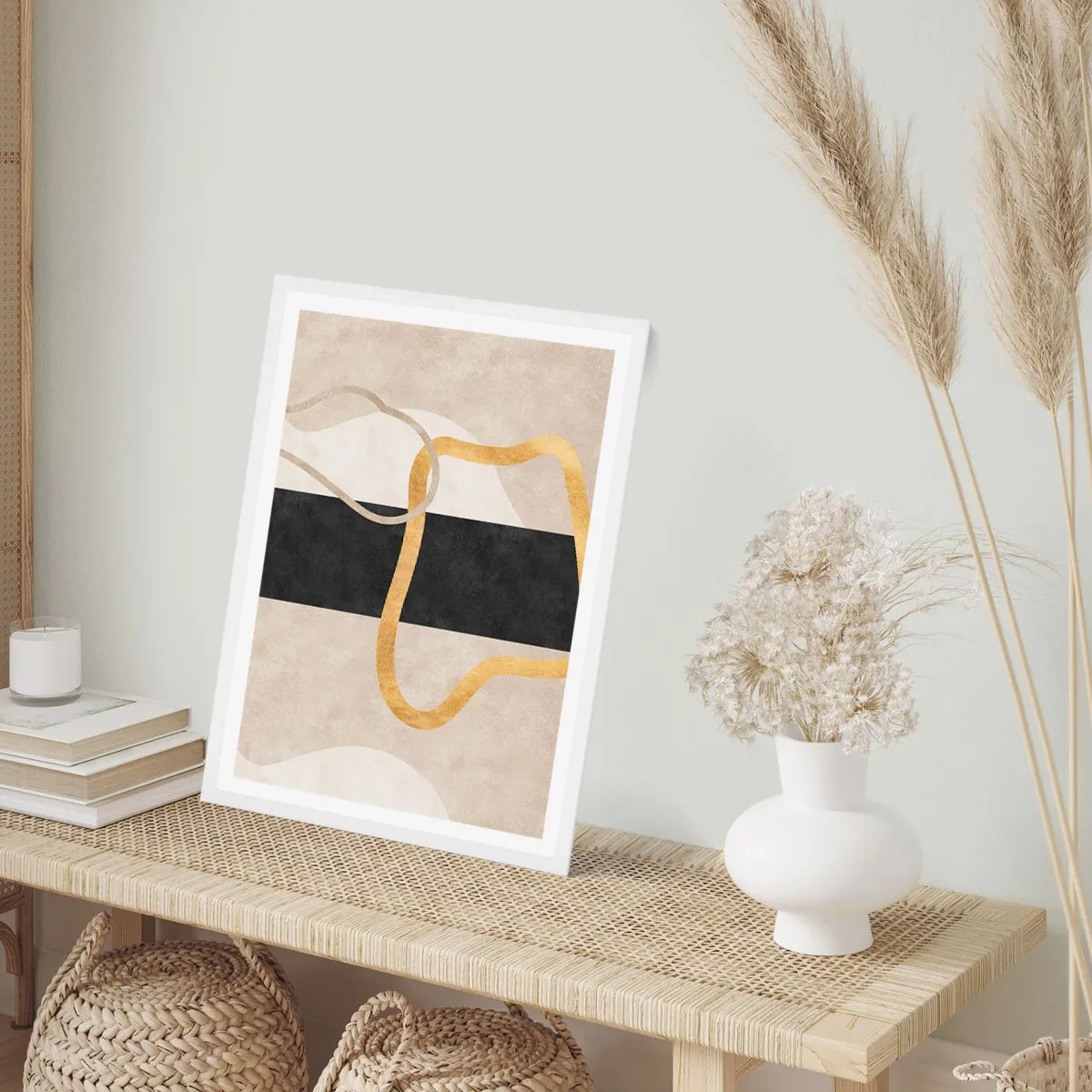 Affiche dans un cadre blanc - Poster - Formes emmellées - 50x70 cm