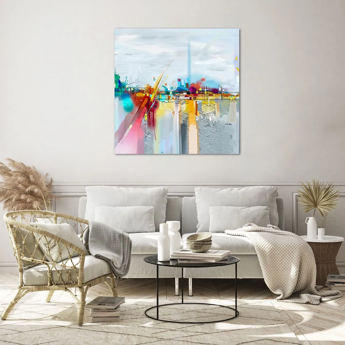 Impression sur verre - Image sur verre - Pont de joie sur le fleuve de la vie - 30x30 cm