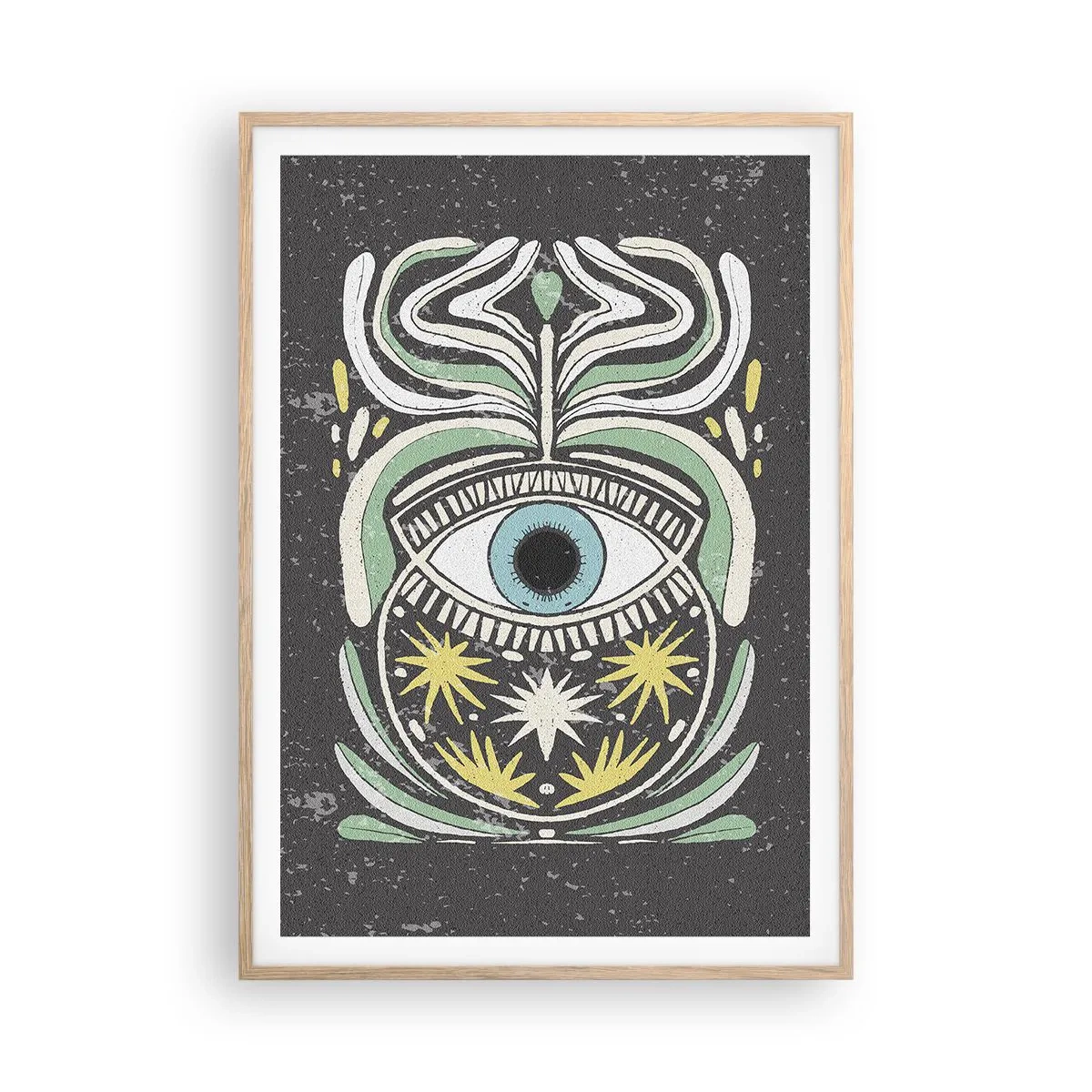 Affiche dans un chêne clair - Poster - Rituels tribaux - 70x100 cm