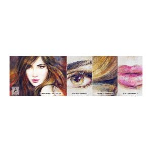 Échantillon de Papier Peint Premium Canvas - Un sou pour vos pensées - Visage de femme, Portrait d'une femme, Cheveux - 100x30 cm