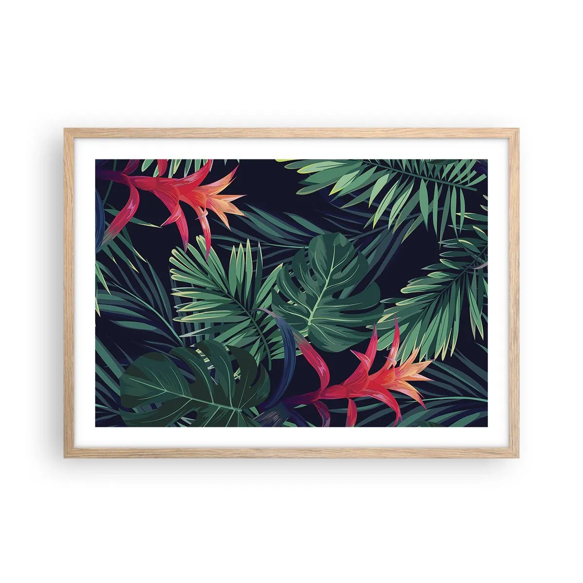 Affiche dans un chêne clair - Poster - immergé dans la nature - 70x50 cm